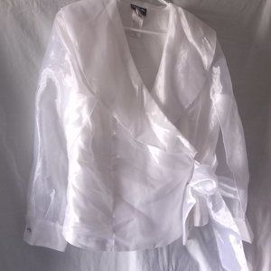 Women's XL Onyx Nite Vintage Glossy Front Wrap Shirt